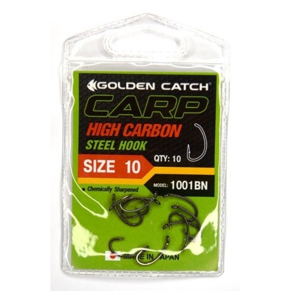 Гачки для риболовлі, GC Carp 1001, 10шт/уп, колір BN, розмір №10